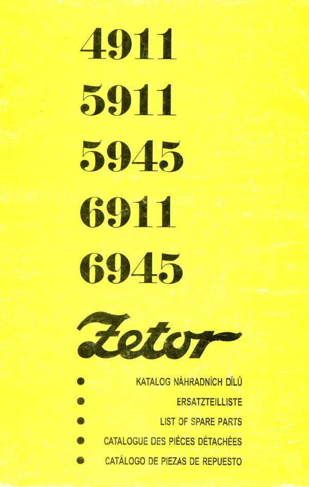 ZETOR 4911, 5911, 5945, 6911, 6945 Katalog nahradnych dielov